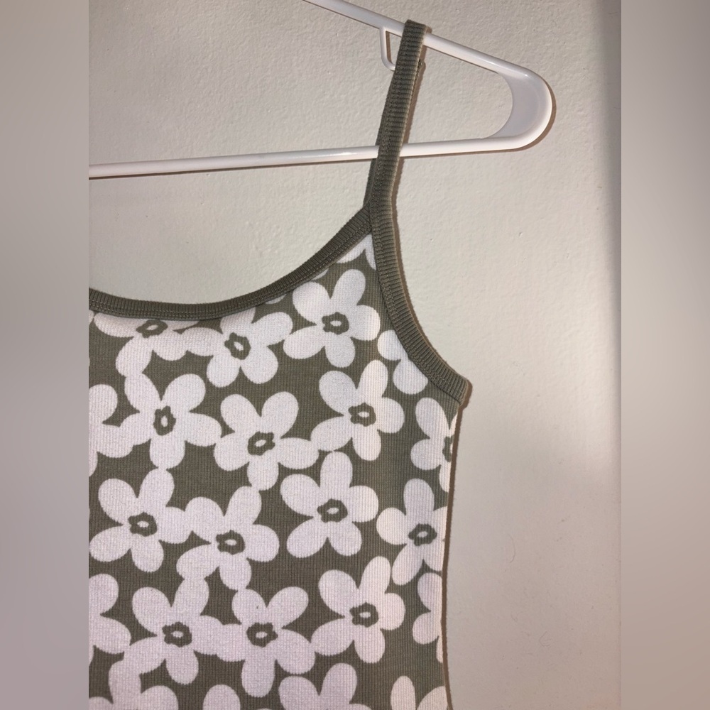 American Eagle x TSITP Green Floral Ribbed Knit Mini Dress - Extra Small - Picture 3 of 13
